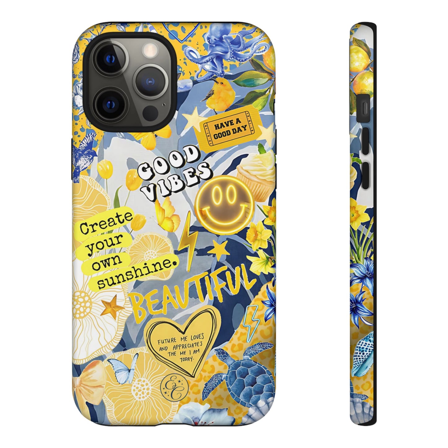 Yellow and Blue Collage Tough Phone Case