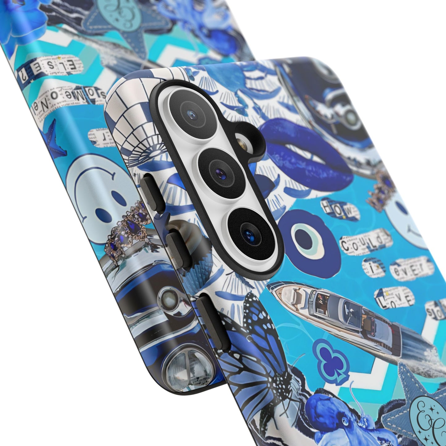 Eclectic Blue Collage Tough Phone Case