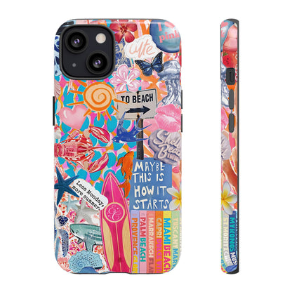 Colorful Beach Collage Tough Phone Case