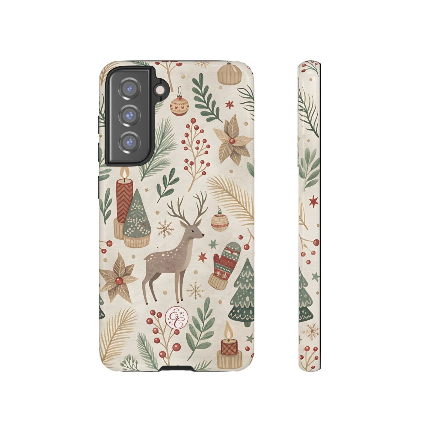 Rustic Christmas Reindeer Tough Phone Case
