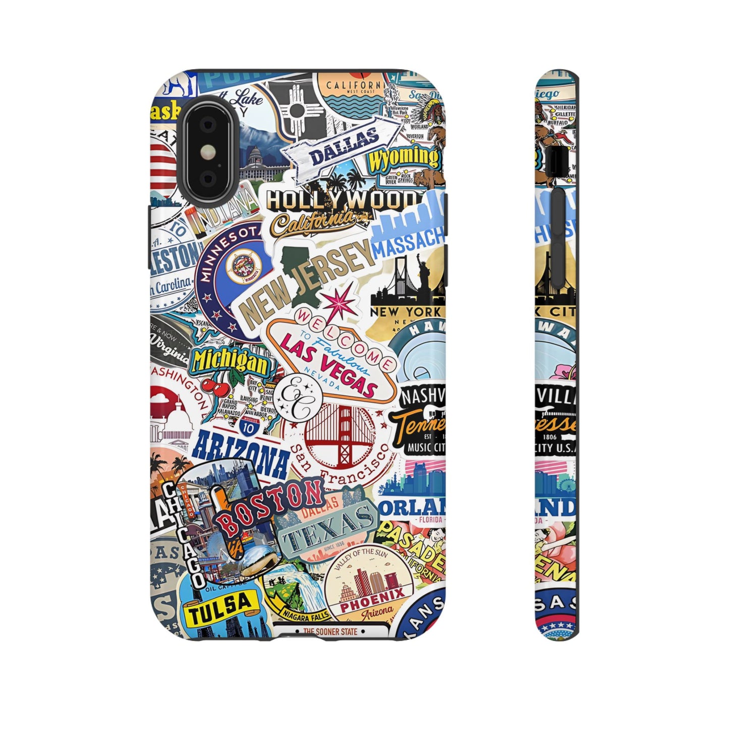 USA Travel Stickers Tough Phone Case