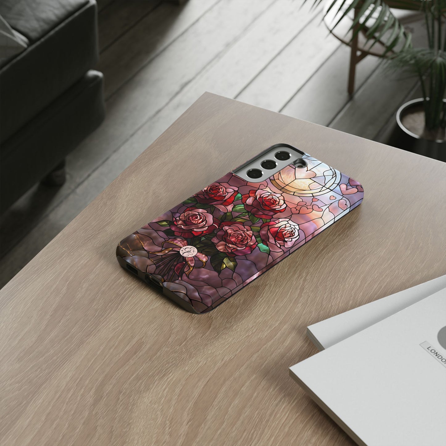 Bouquet of Roses Stained Glass Tough Phone Case