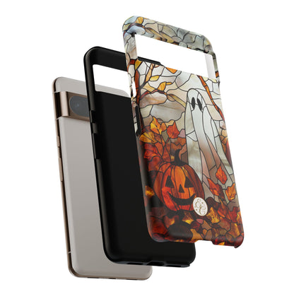 Ghost & Pumpkin Stained Glass Halloween Phone Case