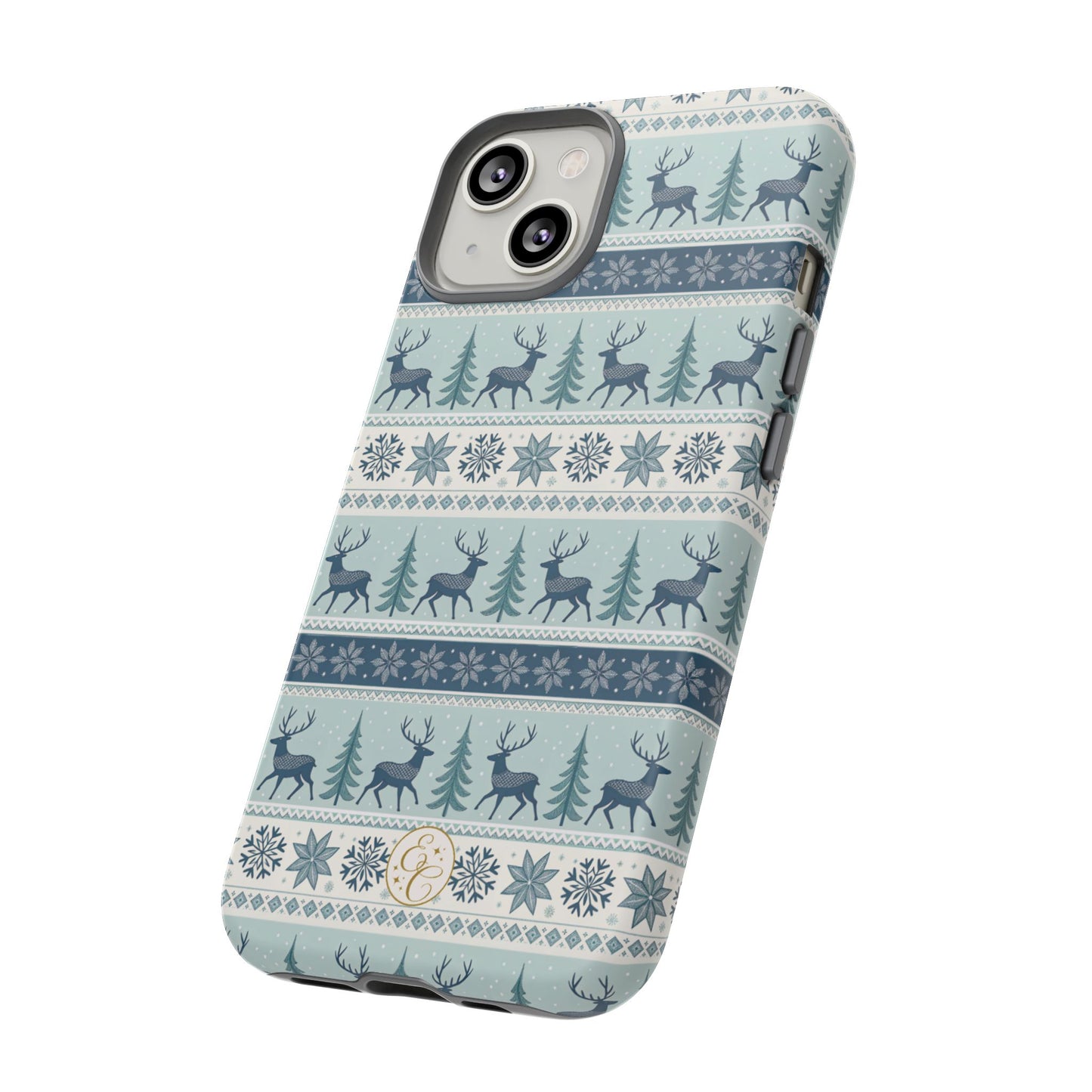 Blue Winter Reindeer Tough Phone Case