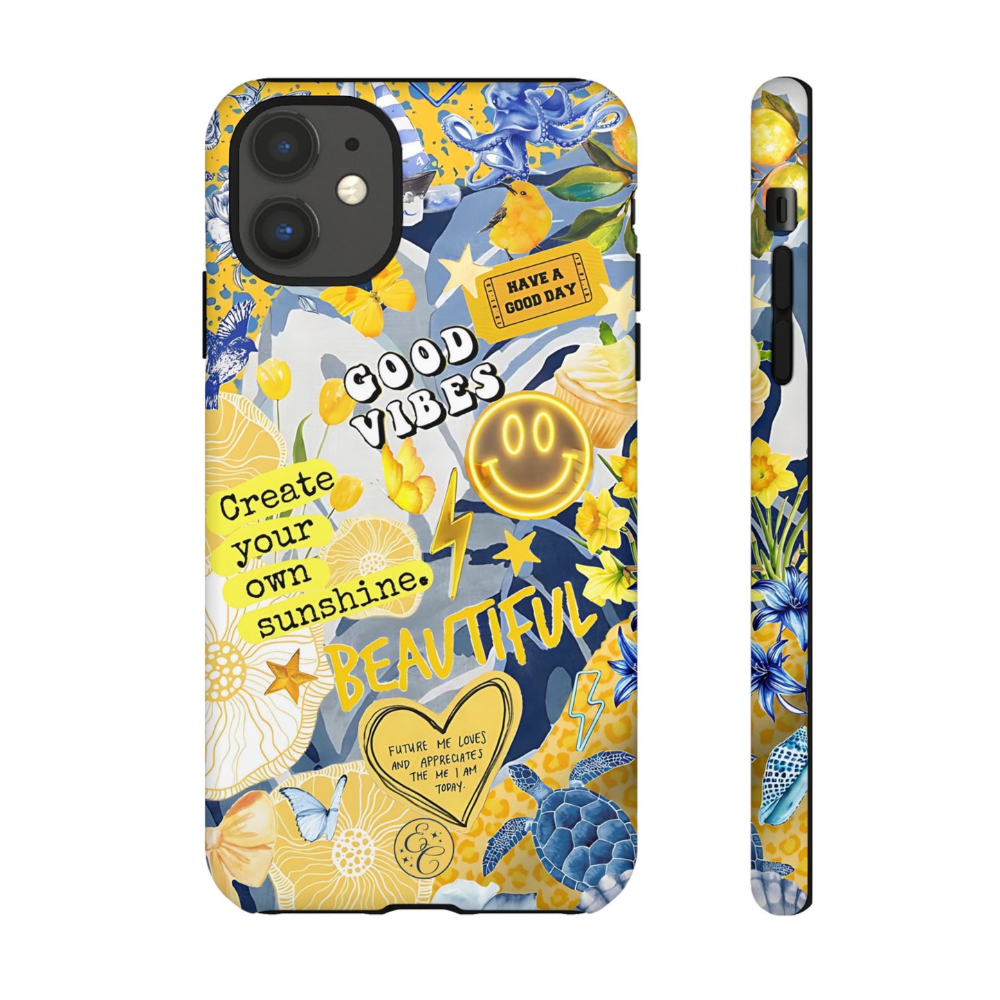 Yellow and Blue Collage Tough Phone Case