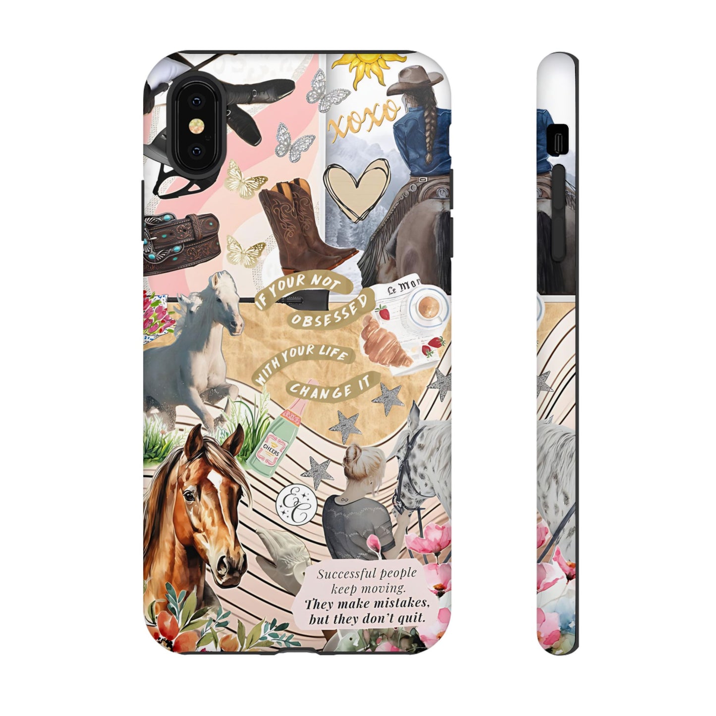 Equestrian Cowgirl Collage Tough Phone Case