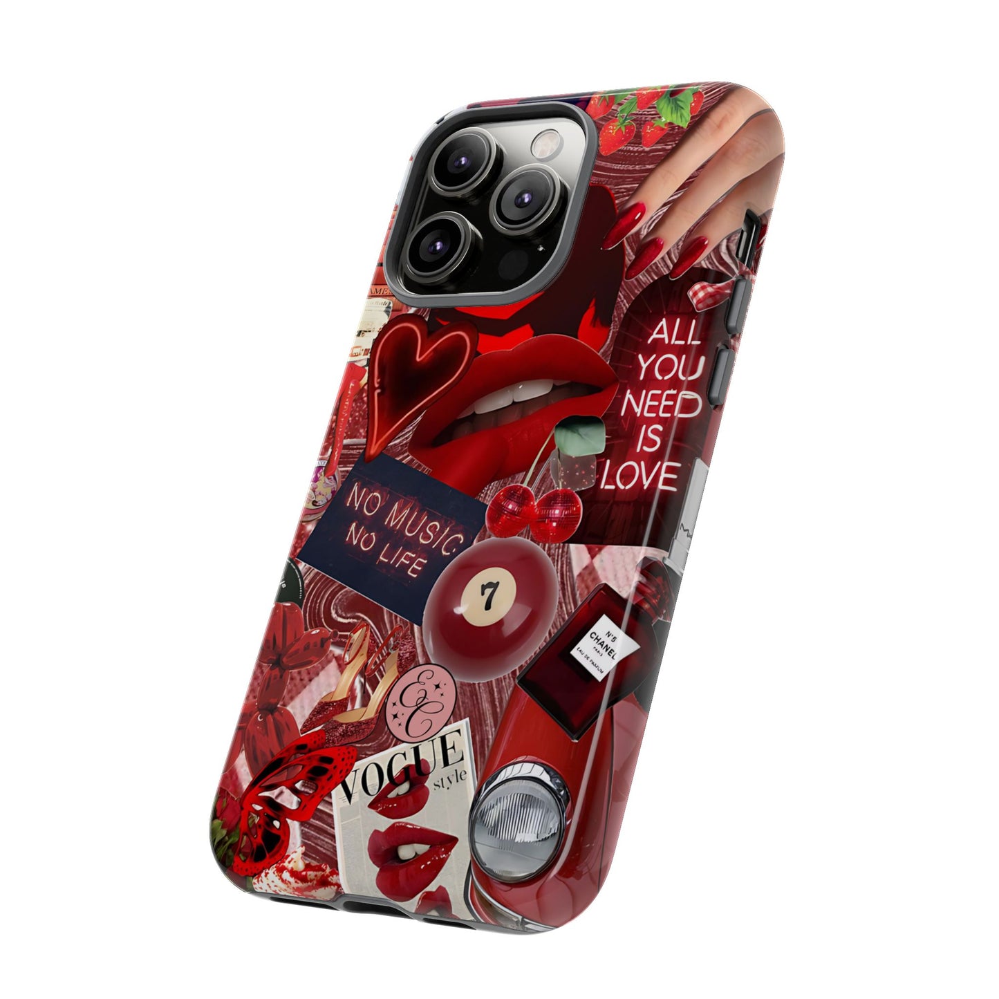 Red Aesthetic Collage Tough Phone Case