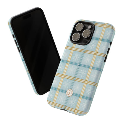 Blue Winter Plaid Tough Phone Case