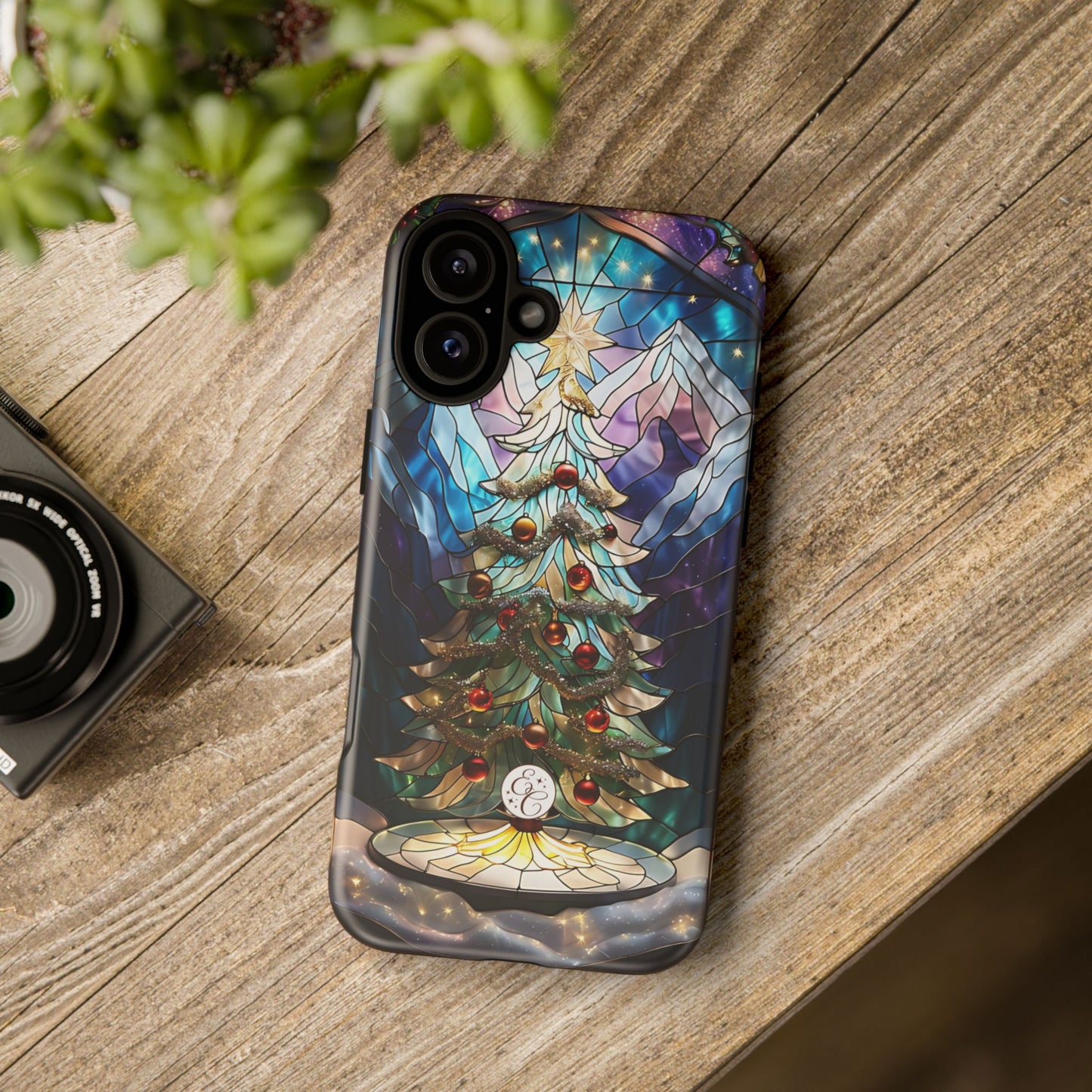 Christmas Tree Stained Glass Tough Phone Case