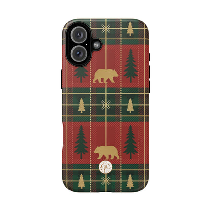 Christmas Bear Plaid Tough Phone Case