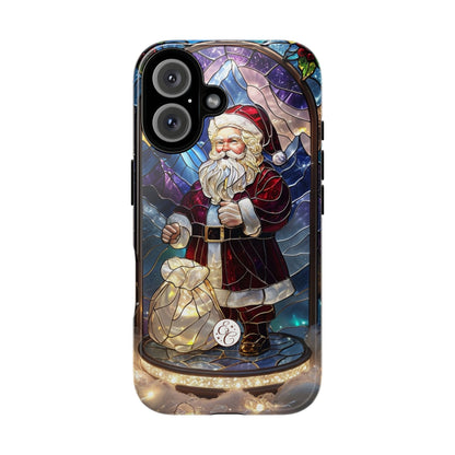 Santa Claus Stained Glass Tough Phone Case