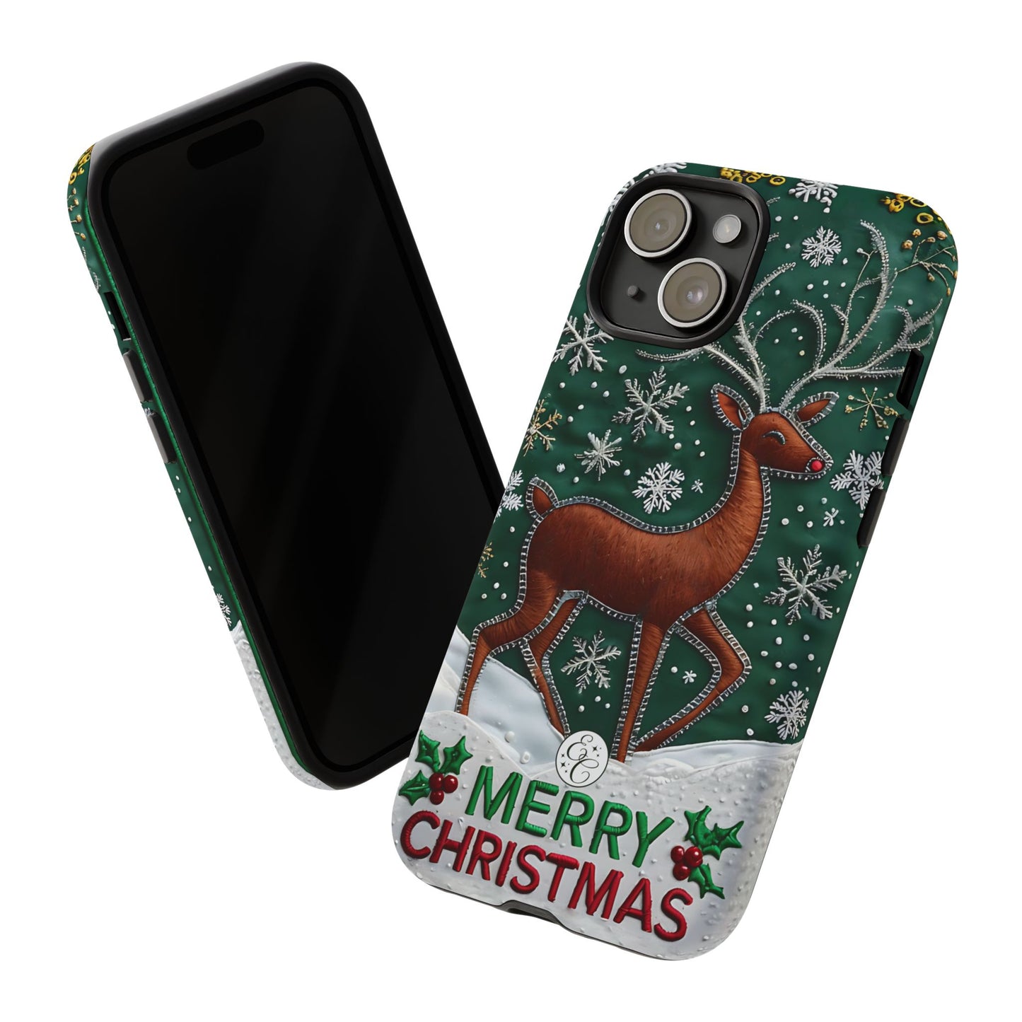 Merry Christmas Reindeer Tough Phone Case