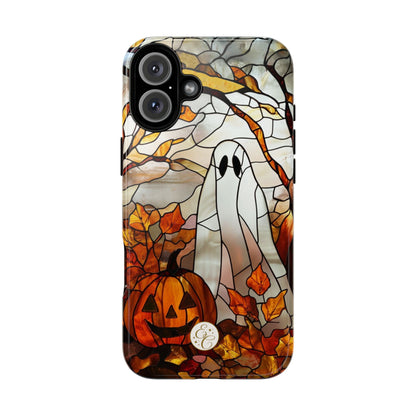 Halloween Ghost & Pumpkin Stained Glass Tough Phone Case