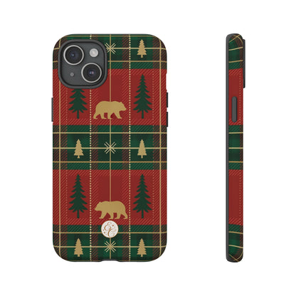 Christmas Bear Plaid Tough Phone Case