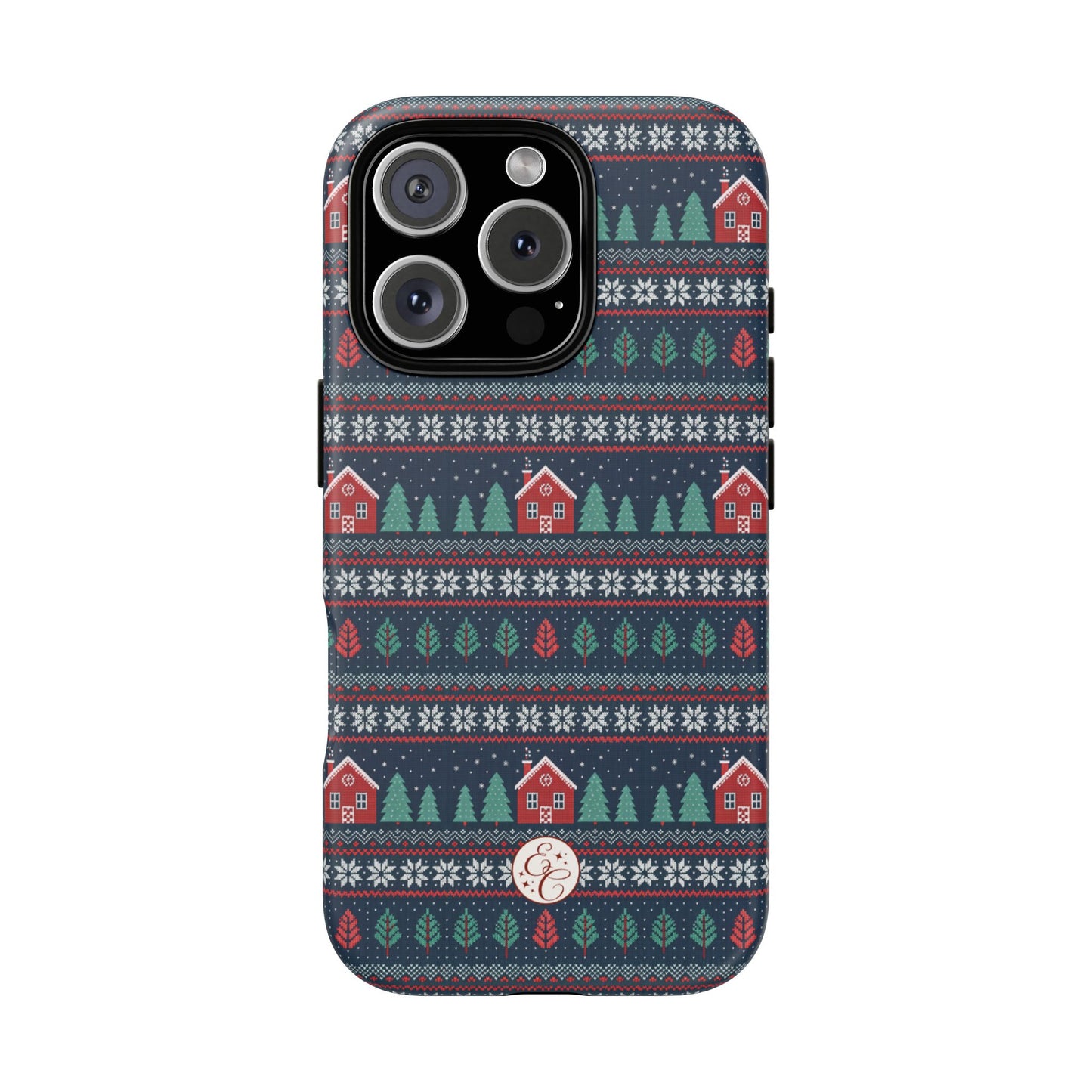 Winter Cottage Pattern Tough Phone Case