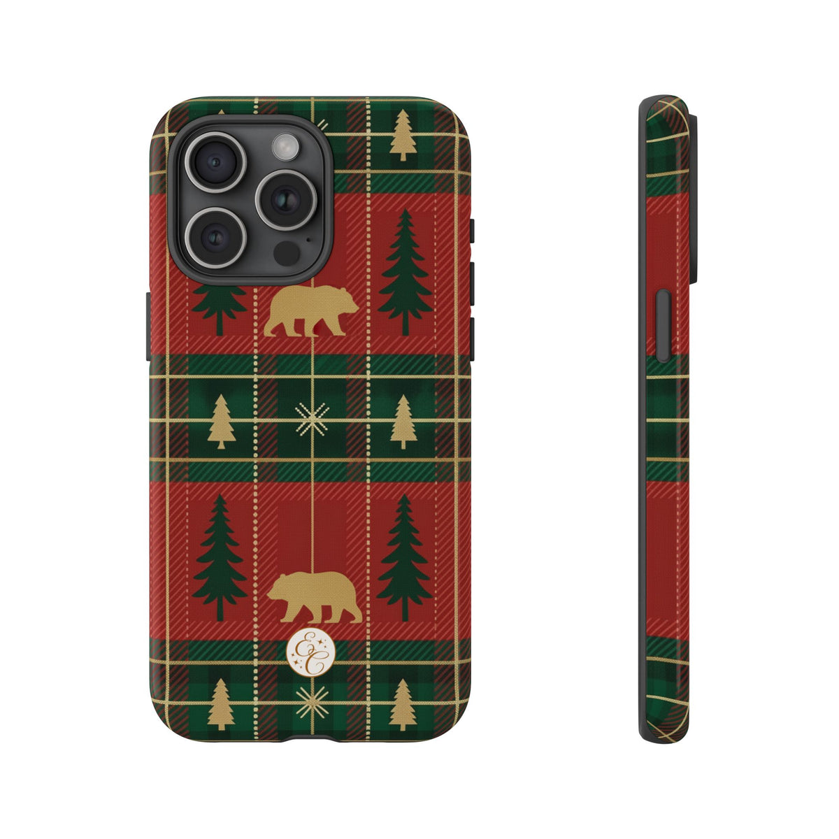 Christmas Bear Plaid Phone Case