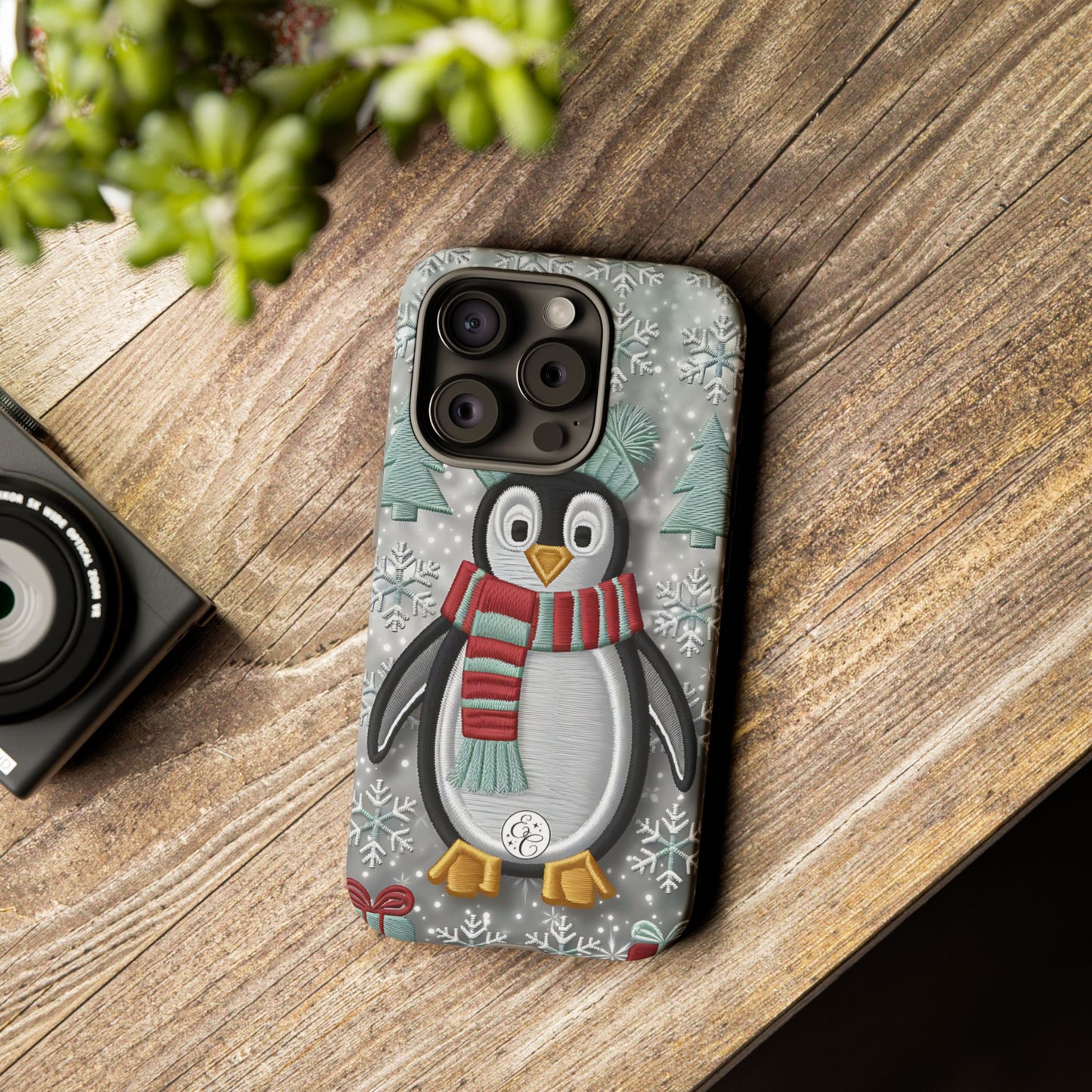 Cute Christmas Penguin Tough Phone Case