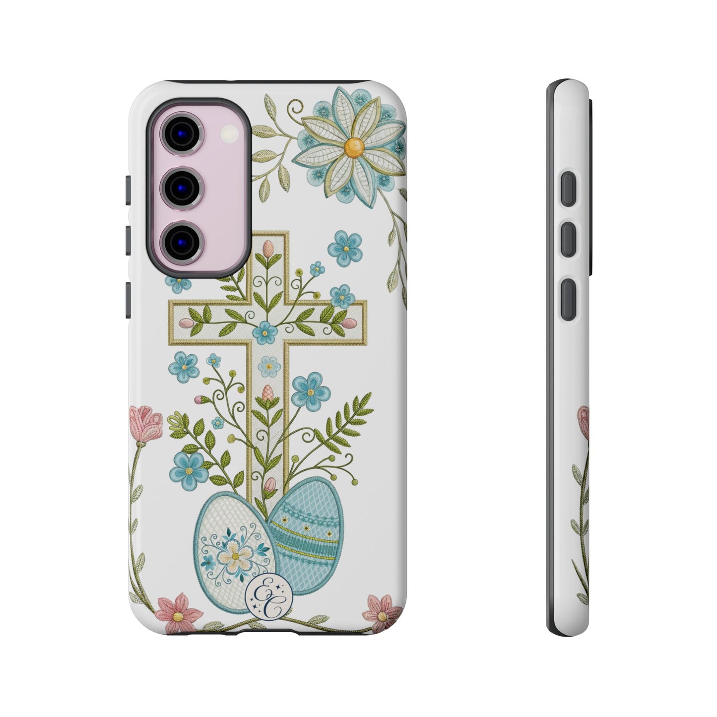 Vintage Easter Floral Cross Tough Phone Case