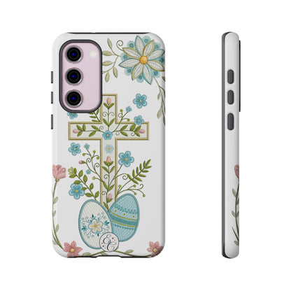 Vintage Easter Floral Cross Tough Phone Case
