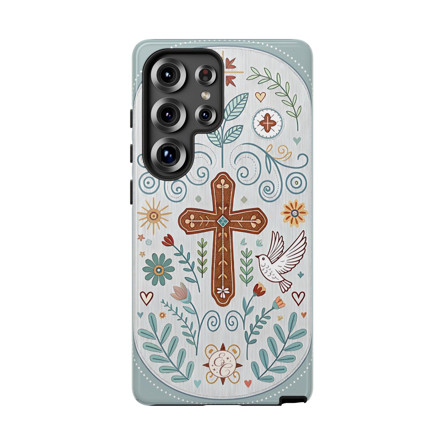 Christian Cross Floral Tough Phone Case