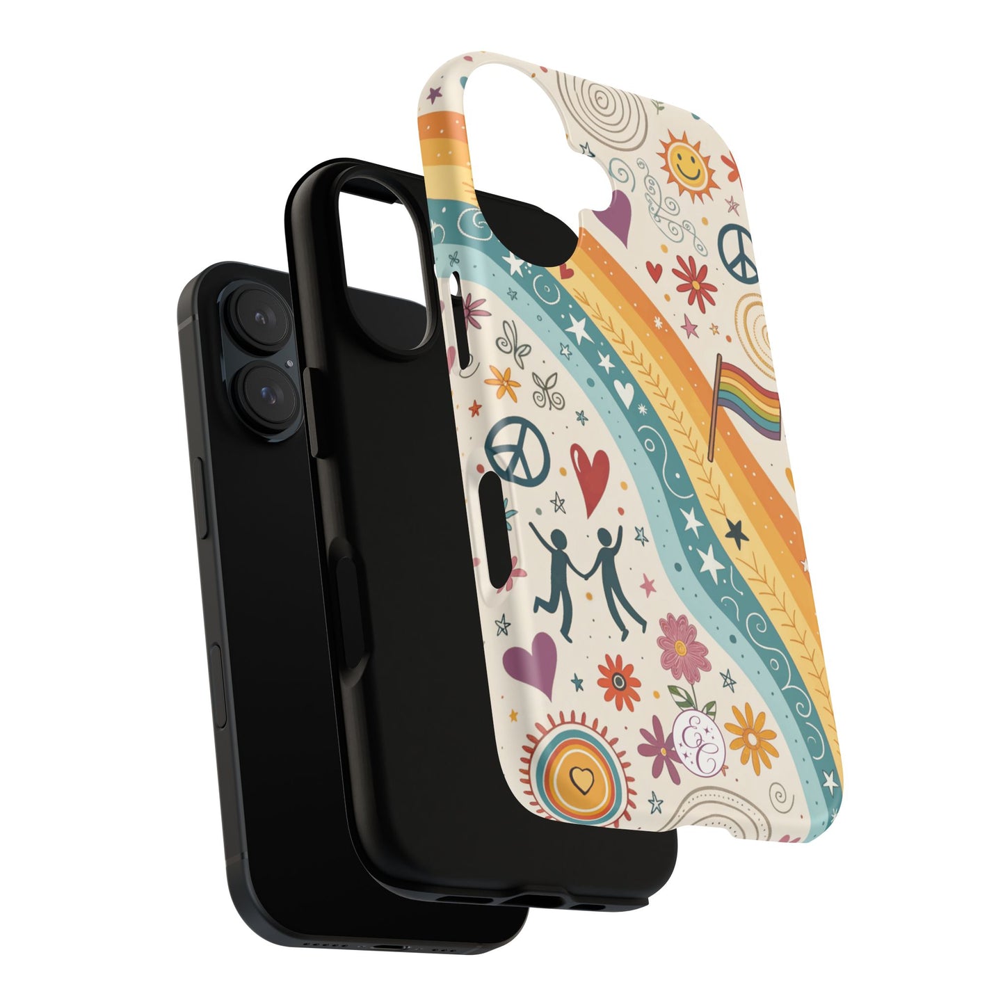 LGTBQ+ Pride Boho Doodle Tough Phone Case