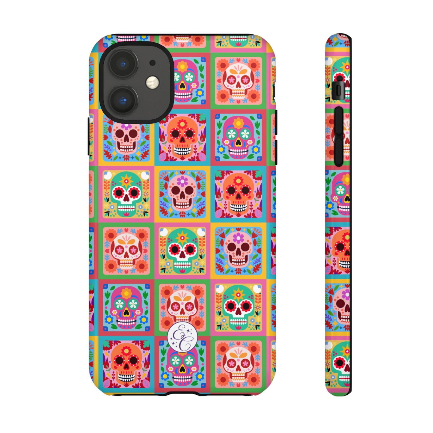 Colorful Sugar Skull Pattern Tough Phone Case