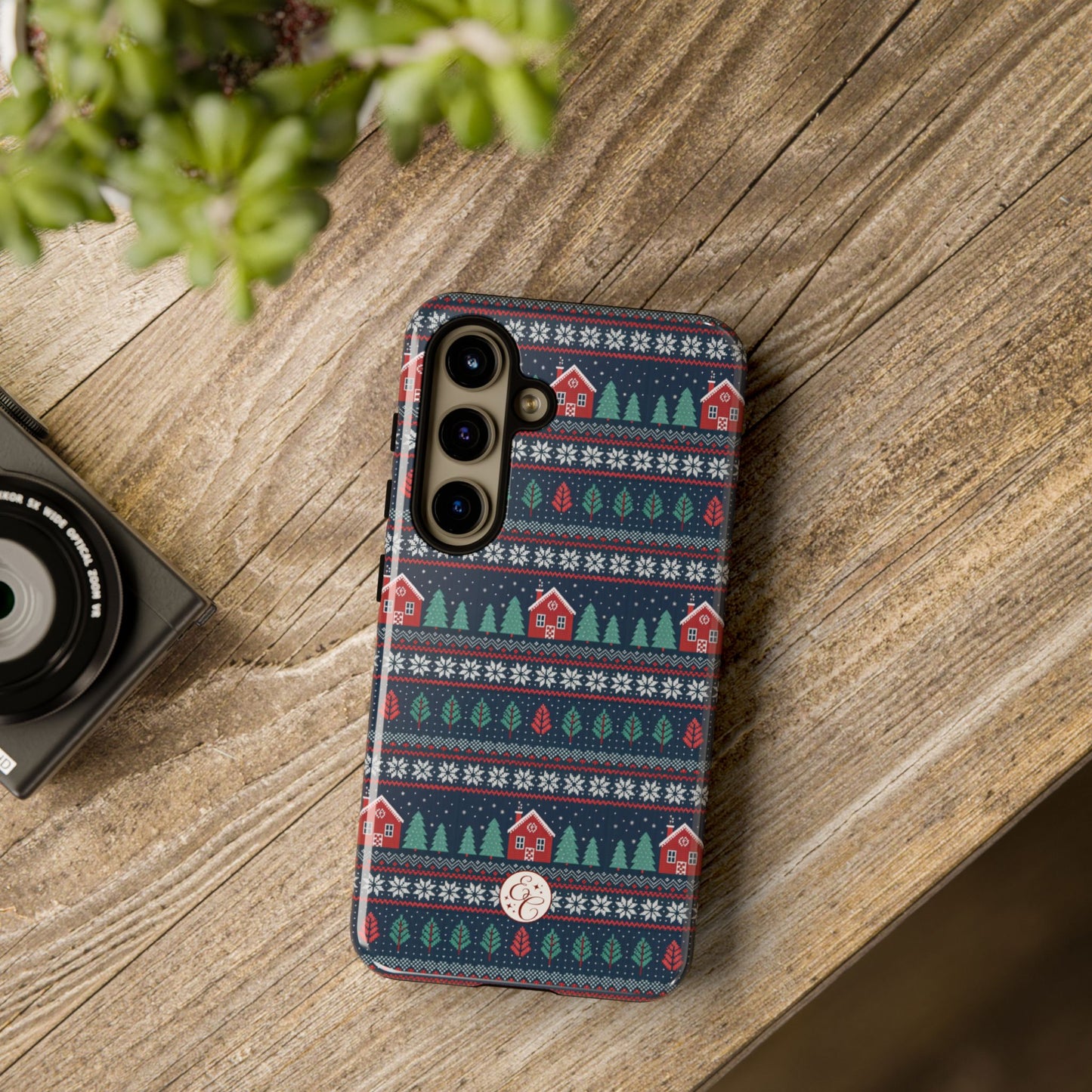 Winter Cottage Pattern Tough Phone Case