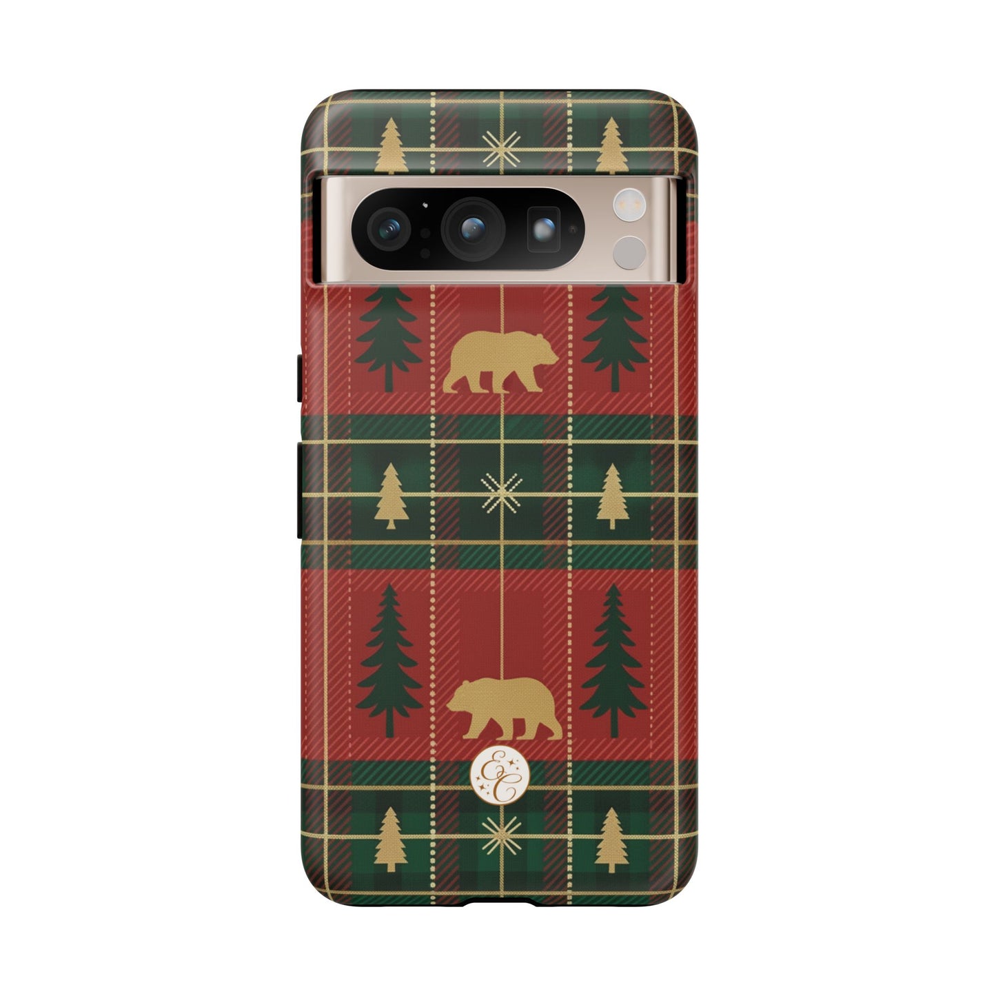 Christmas Bear Plaid Tough Phone Case