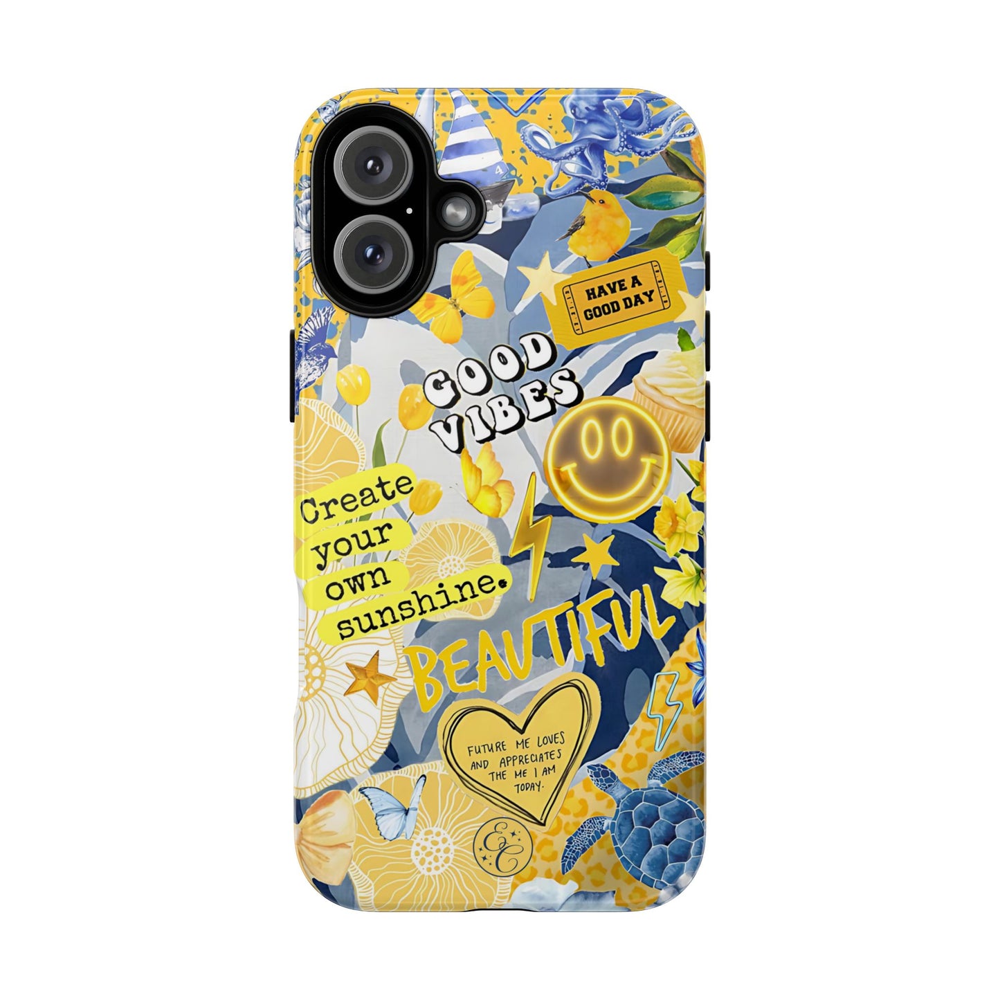 Yellow and Blue Collage Tough Phone Case