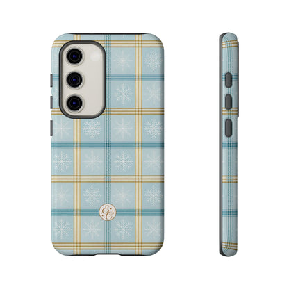 Blue Winter Plaid Tough Phone Case