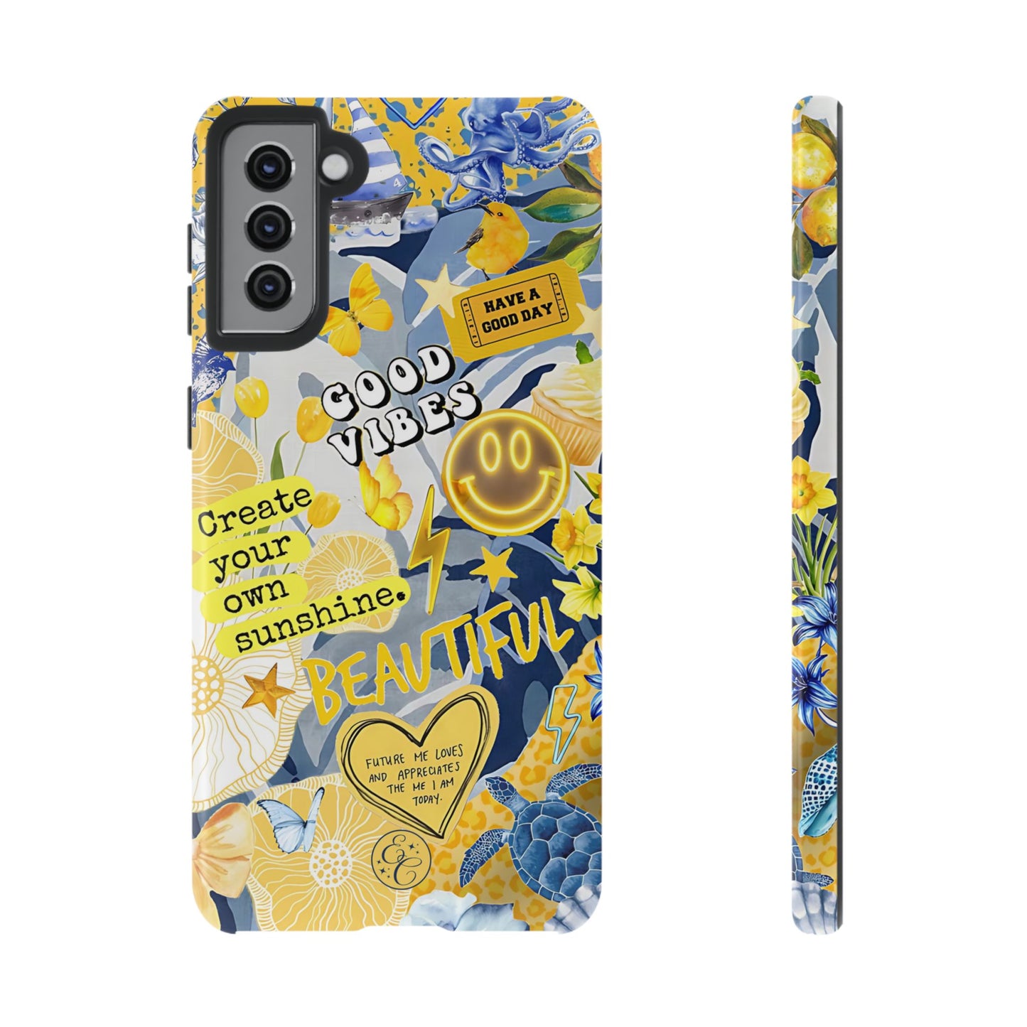 Yellow and Blue Collage Tough Phone Case