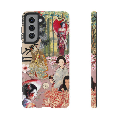 Japanese Geisha Collage Tough Phone Case