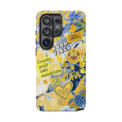Yellow and Blue Collage Tough Phone Case