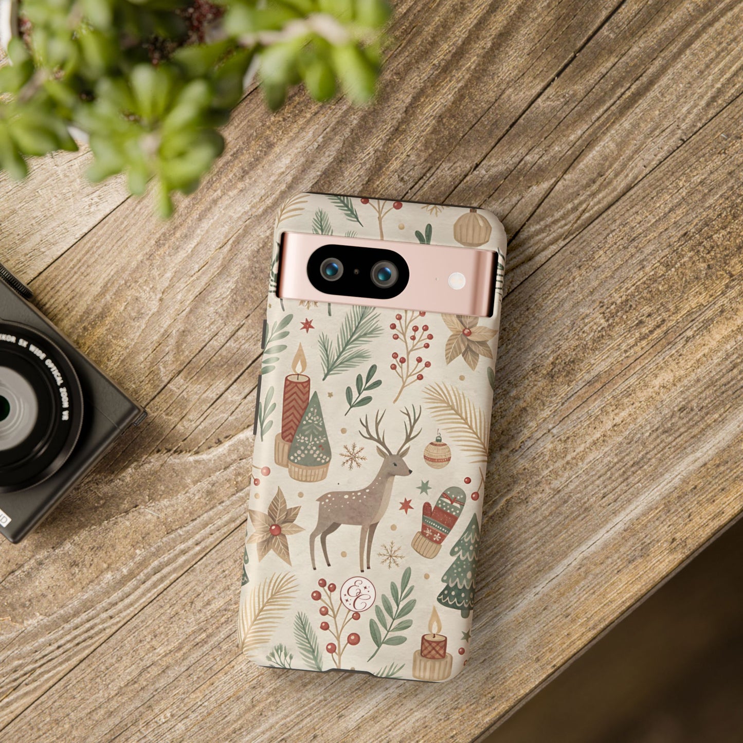 Rustic Christmas Reindeer Tough Phone Case