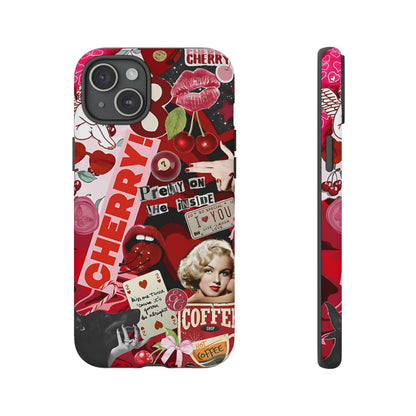 Cherry Theme Retro Collage Tough Phone Case