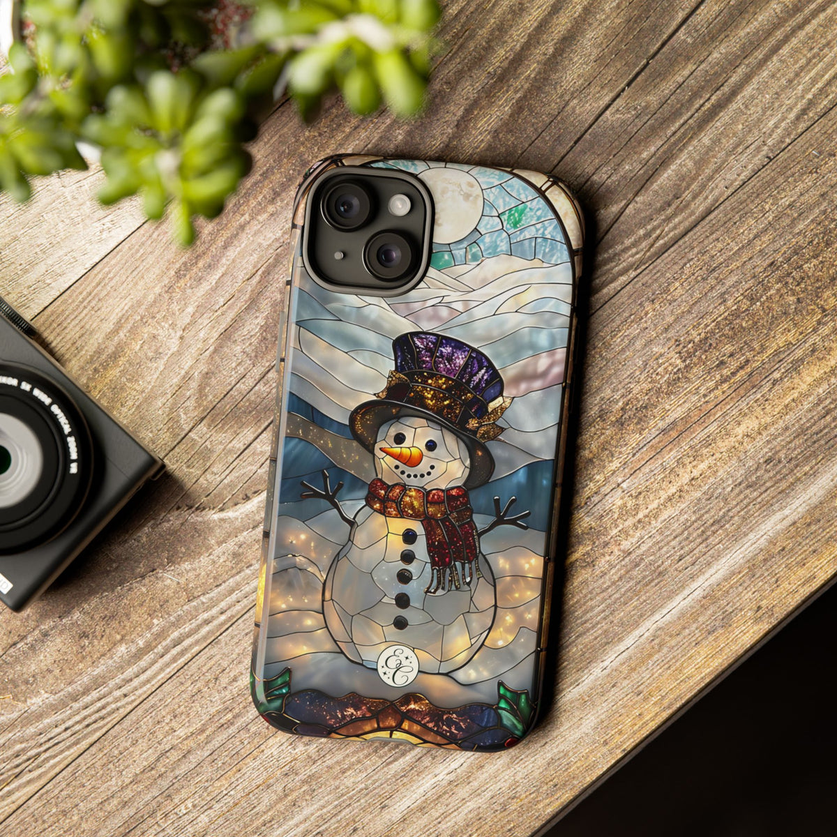 Snowman Stained Glass Phone Case