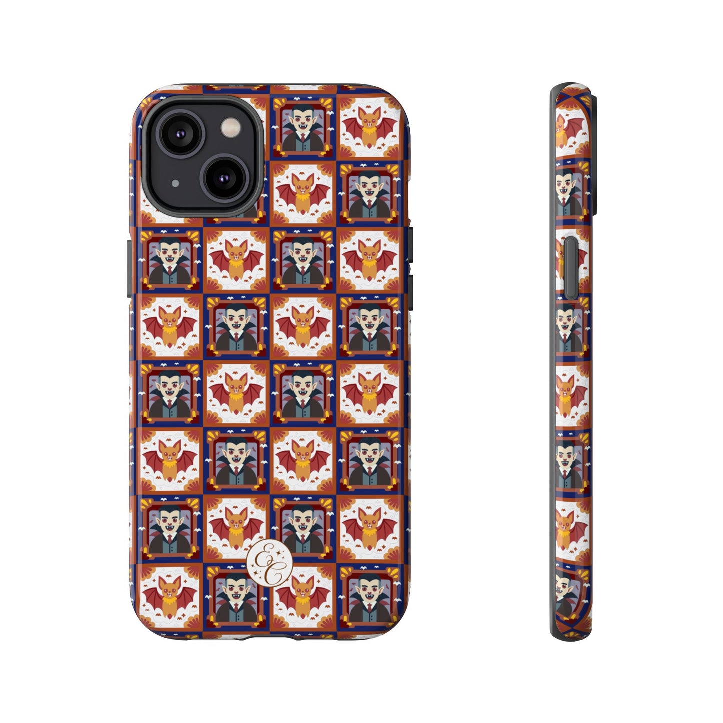 Dracula & Bat Pattern Tough Phone Case