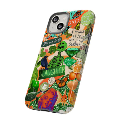 Green and Orange Collage Tough Phone Case