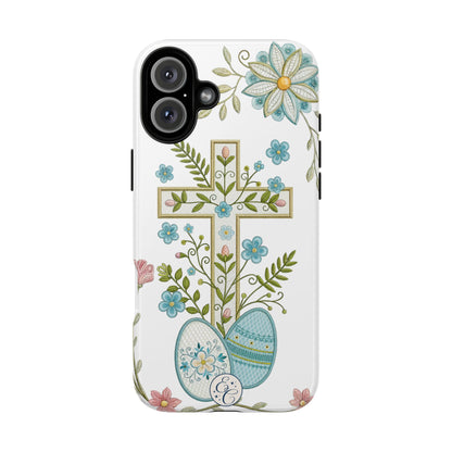 Vintage Easter Floral Cross Tough Phone Case
