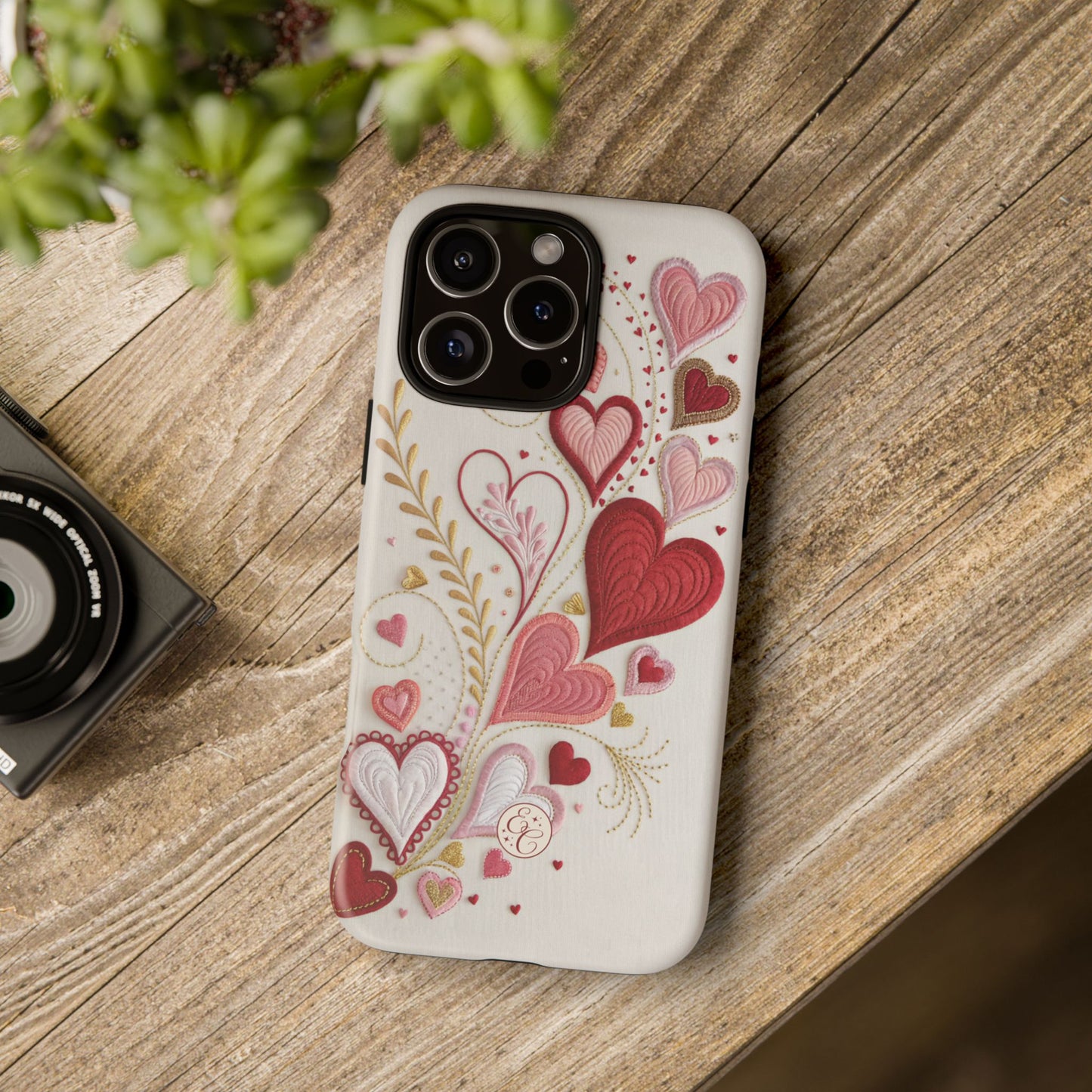 Hearts Pattern Tough Phone Case