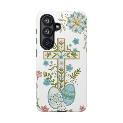 Vintage Easter Floral Cross Tough Phone Case
