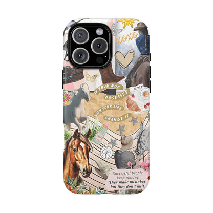 Equestrian Cowgirl Collage Tough Phone Case