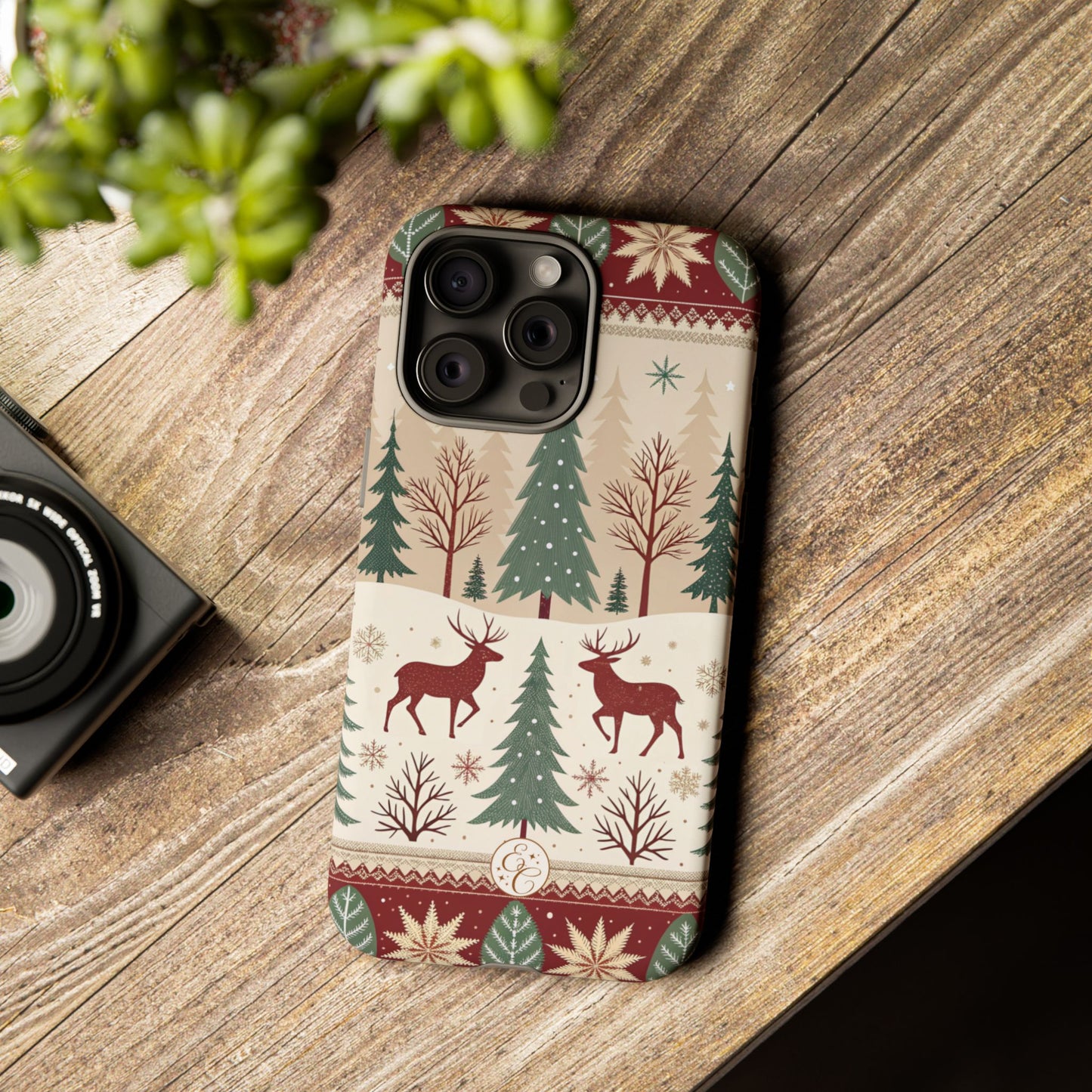 Vintage Christmas Reindeer Tough Phone Case