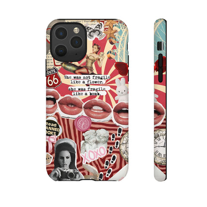 Feminine Aesthetic Retro Collage Tough Phone Case