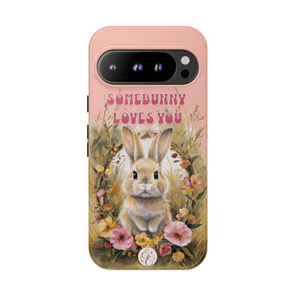 Somebunny Loves You Tough Phone Case - Peach
