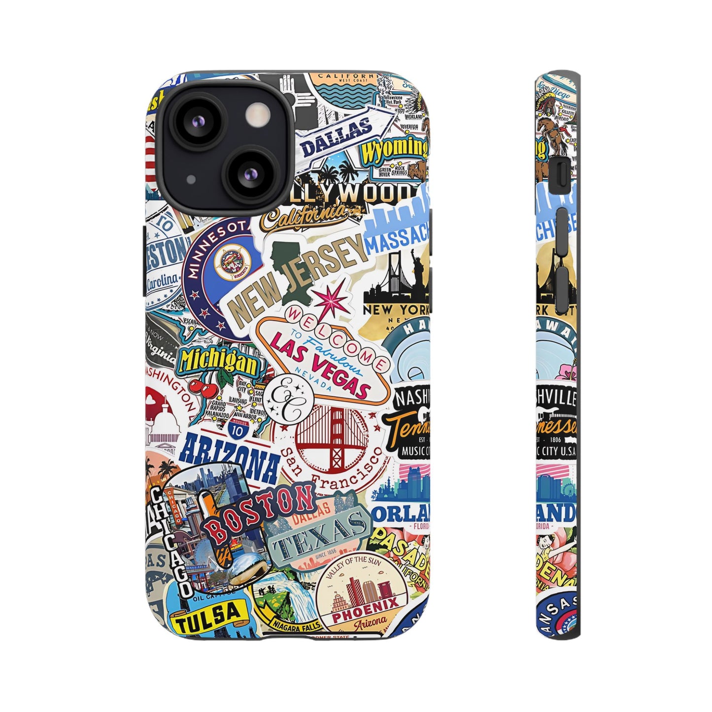 USA Travel Stickers Tough Phone Case