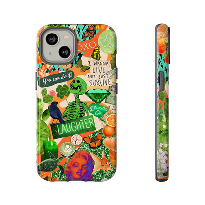 Green and Orange Collage Tough Phone Case