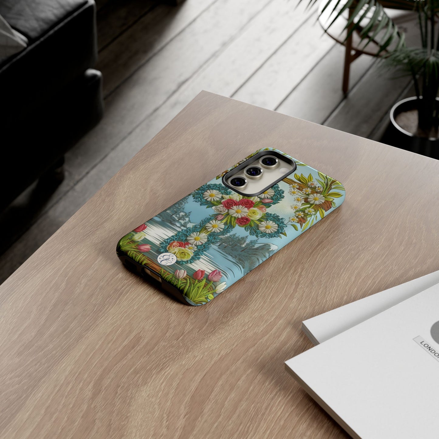 Floral Cross Tough Phone Case
