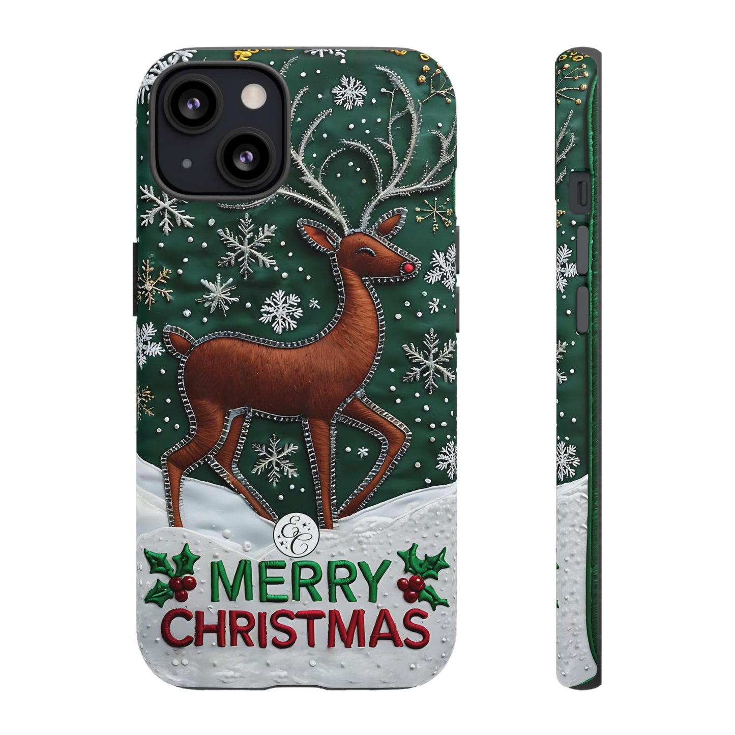 Merry Christmas Reindeer Tough Phone Case