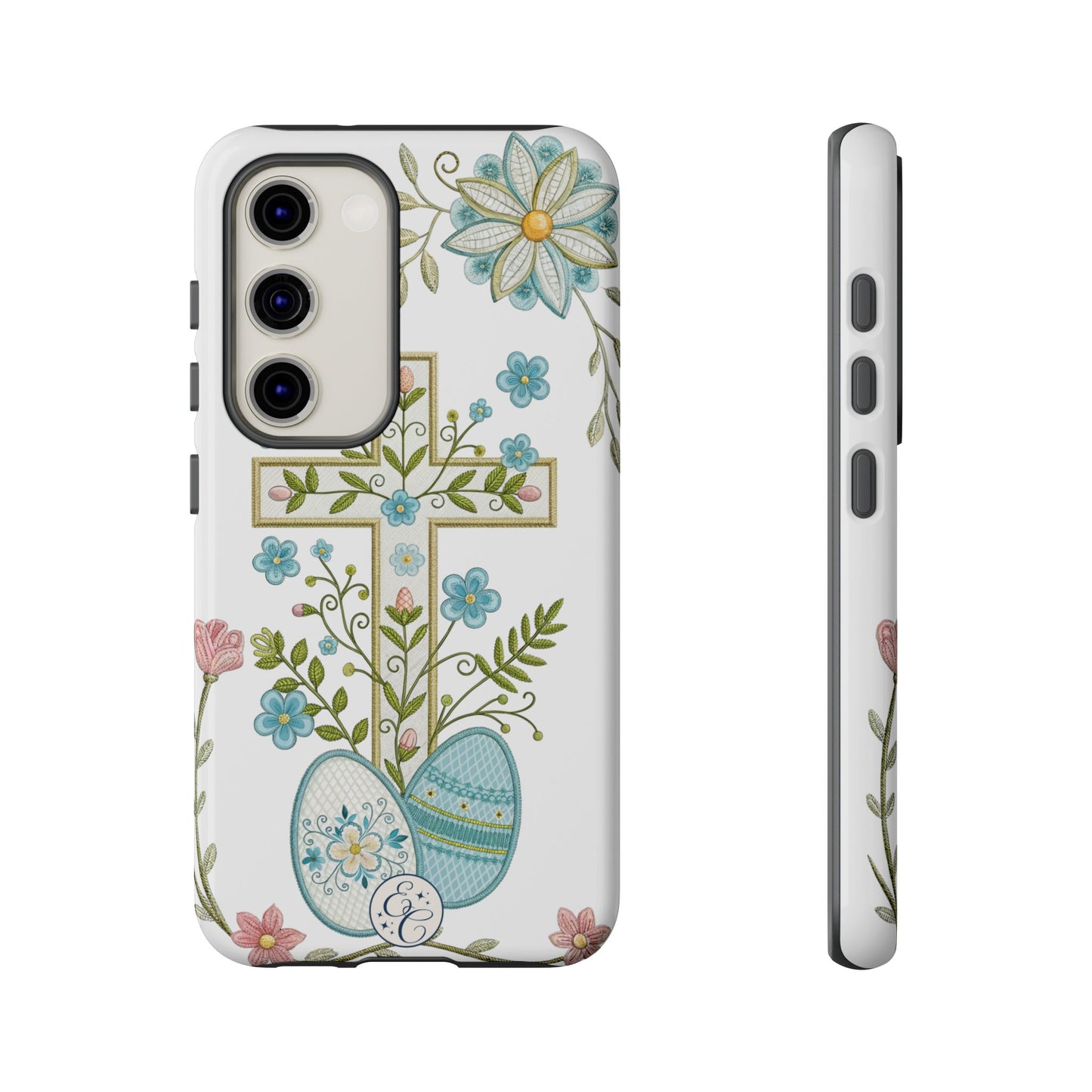 Vintage Easter Floral Cross Tough Phone Case